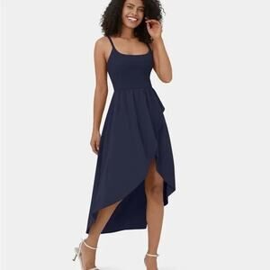 Halara Breezeful High Low 2-Piece Pocket Flowy Midi Quick Dry Casual Dress Large